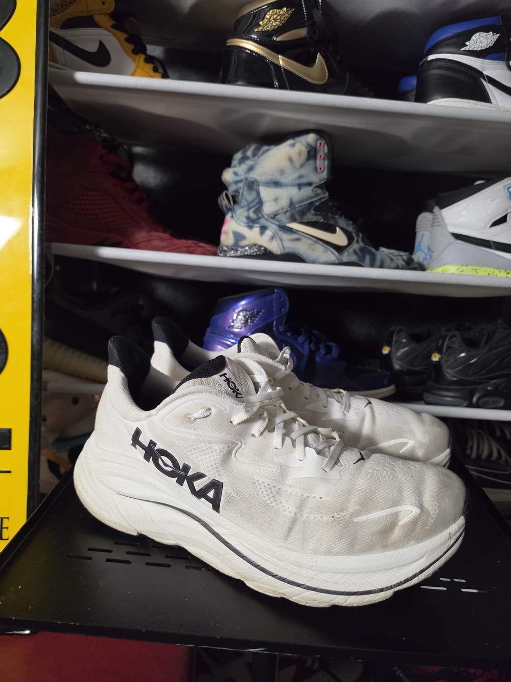🔥 Hoka Men's Clifton 10 Size 13 D Athletic Shoes in White Black